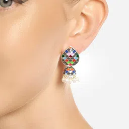 Zaveri Pearls Gold Plated Beaded Jhumkas-25