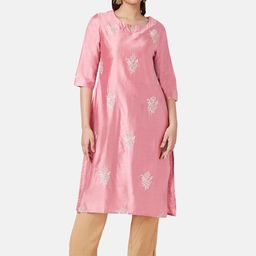 RANGMANCH BY PANTALOONS Floral Embroidered Sequinned Kurta-17