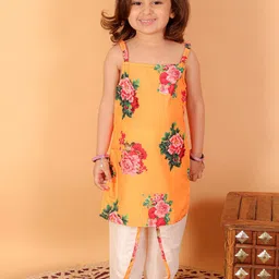 VASTRAMAY Girls Floral Printed Kurta with Dhoti Pants-picture-54