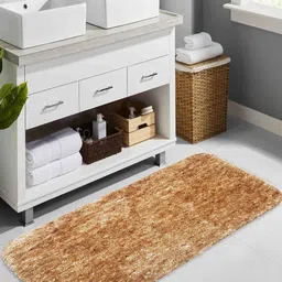 LUXEHOME INTERNATIONAL Hawaii Mustard Yellow Self-Designed Anti-Skid Microfiber Bath Rug-image-66