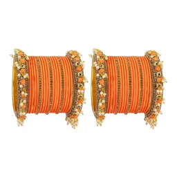 ZULKA Set Of 42 Cubic Zirconia-Studded Pearl LinkedBangles-picture-3