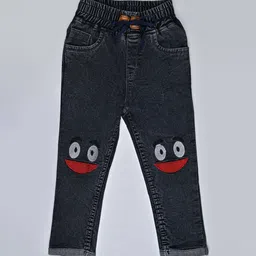 F2M Kids Slim Fit High-Rise Mildly Distressed Light Fade Embroidered Stretchable Jeans-picture-40
