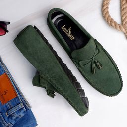 LOUIS STITCH Men Classic Handmade Suede Tassel Driving Loafers-image-73