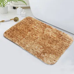 LUXEHOME INTERNATIONAL Hawaii Brown Microfibre Anti-Skid Bath Rug-image-24