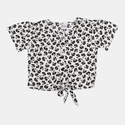 V-Mart Girls Floral Print Flared Sleeve Cotton Blouson Top-image-64