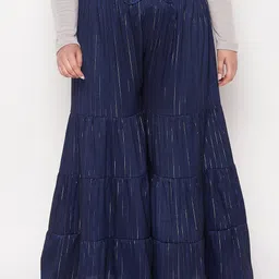 CLORA CREATION PLUS Women Plus Size Striped Flared Palazzos-33