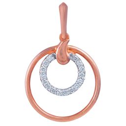 BHIMA Jewels 18K Hallmark 750 Purity Rose Gold Round Diamond Pendant-7