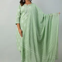 KASHEEDA Ethnic Motifs Printed Sequinned Kurta with Trousers & With Dupatta-7
