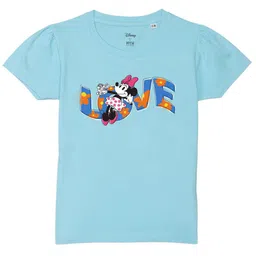 Disney by Wear Your Mind Girls Minnie Mouse Printed Puff Sleeves Pure Cotton T-shirt-picture-42