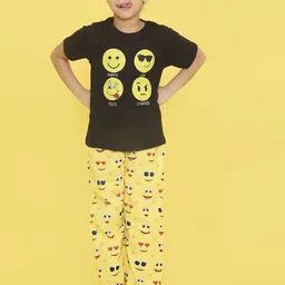 Knitting Doodles Unisex Kids Printed Night suit-image-94