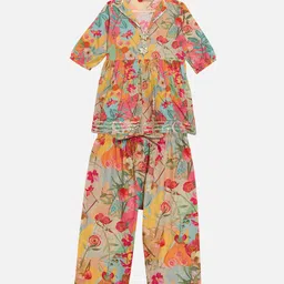 Readiprint Girls Floral Printed Pure Cotton Anarkali Kurta with Pyjamas-image-60