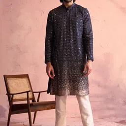VASTRAMAY Embellished Georgette Kurta with Trousers-picture-52