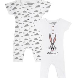 MUSH Infant Kids Pack of 2 Printed Bamboo Rompers-image-17