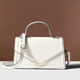 Accessorize Textured Synthetic Leather Structured Satchel Bag image 1
