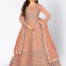 Divine International Trading Co Ethnic Motifs Embroidered Semi-Stitched Dress Material-image-39