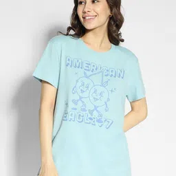 AMERICAN EAGLE OUTFITTERS Women Printed Round Neck Cotton Tshirt-image-117