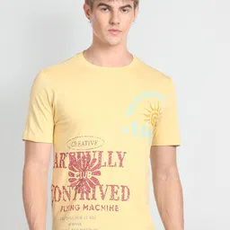 Flying Machine Typography Printed Cotton T-shirt-picture-3