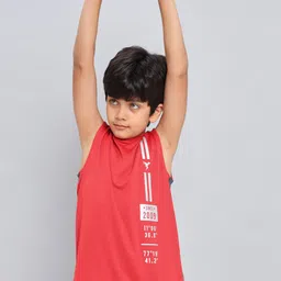 Technosport Boys Colourblocked Sleeveless Antimicrobial Slim Fit Sports T-Shirt-image-97