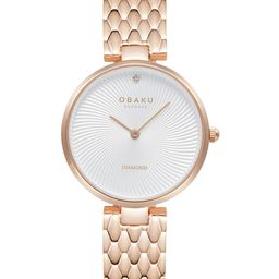 Obaku Diamant Fuchsia Women Bracelet Style Straps Analogue Watch V256LXVISV-image-47