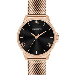 DressBerry Women Black Dial Stainless Steel Straps Analogue Watch-DB-014-Black-38