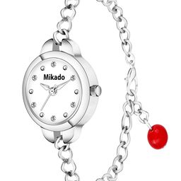Mikado Women White Dial & Stainless Steel Analogue Watch-Red Chain Watch-Red-image-59