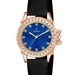 Versatile Women Blue Brass Embellished Dial & Black Wrap Around Straps Analogue Watches New Royal Watch-image-51