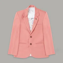 CAVIO Boys Comfort Fit Notched Lapel Collar Pure Cotton Single-Breasted Blazer & T-Shirt-32