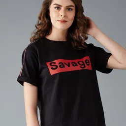 The Roadster Lifestyle Co. Black Typography Printed Pure Cotton Relaxed Fit T-Shirt-picture-24