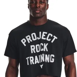 UNDER ARMOUR Project Rock Printed Heavyweight Cutoff Crop T-Shirt-image-38