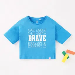 Ed-a-Mamma Girls Typography Printed Sustainable Cotton T-shirt-image-61