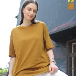 TITTLI Pack Of 2 Pure Cotton Drop-Shoulder Sleeves Oversized T-shirt-picture-27
