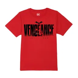 DC by Wear Your Mind Boys Red Typography Batman Printed Pure Cotton T-shirt-image-77