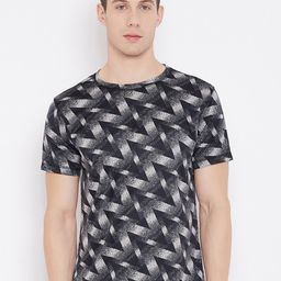 JUMP USA Men Navy Blue Geometric Printed Sports T-shirt-image-85