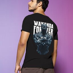Bewakoof Men Cotton Black Printed T-shirt-image-24