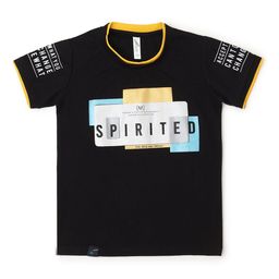 earth conscious Boys Black Printed  T-shirt-image-92