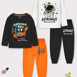 YK X Trampoline Kids Pack Of 2 Printed T-shirt With Pyjamas-picture-10