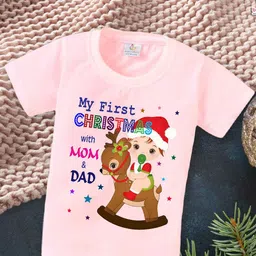 Babywish Kids Typography Printed Cotton Christmas T-Shirt-image-73