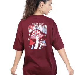 ZU Graphic Printed Pure Cotton Oversized Relaxed Fit T-shirt-image-75
