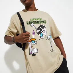 max Round Neck Drop Shoulder Sleeves Dexter Printed Regular Fit Cotton T-shirt-image-14
