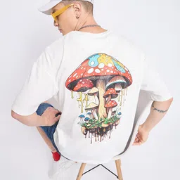 Mast & Harbour Graphic Printed Drop Shoulder Pure Cotton Oversized T-shirt-picture-25