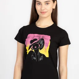 Status Quo Round Neck Short Sleeves Graphic Printed Regular Fit Cotton T-shirt-image-72
