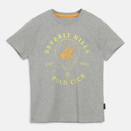 Beverly Hills Polo Club Boys Grey Typography Pure Printed T-shirt-52