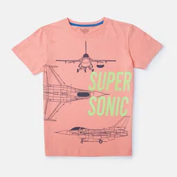 Gini and Jony Infant Graphic Printed Cotton T-shirt-46