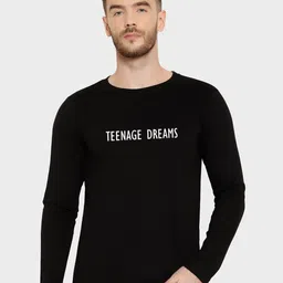 T-SHIRT TRUCK Men Black Typography Printed T-shirt-image-82