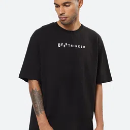 Mad Over Print Typography Printed Cotton Oversized T-shirt-image-96