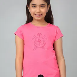 Cantabil Girls Round Neck Typography Printed Cotton T-shirt-picture-21