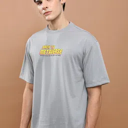 HIGHLANDER Unisex Typography Printed Drop-Shoulder Oversized T-shirt-image-33