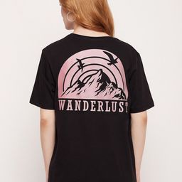 Mast & Harbour Black & Pink Typography Printed Oversized Fit Pure Cotton Casual T-shirt-image-21