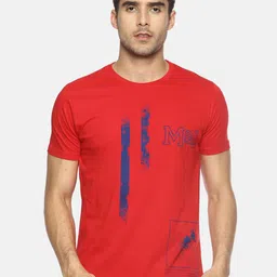 Masculino Latino Men Red & Navy Blue Typography Printed Cotton T-shirt-image-58
