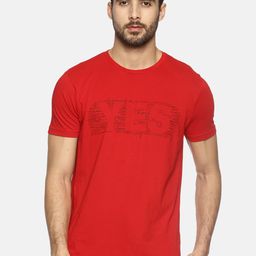 Masculino Latino Men Red Typography Printed Applique T-shirt-image-90